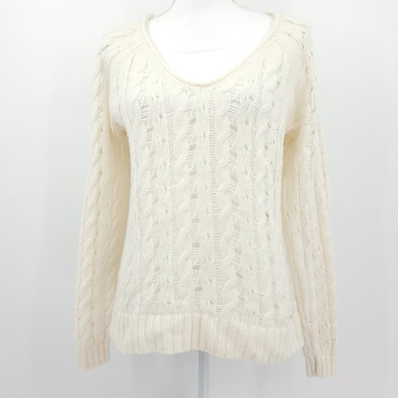 Abercrombie & Fitch Sweaters - Abercrombie & Fitch Off White Open Knit Sweater